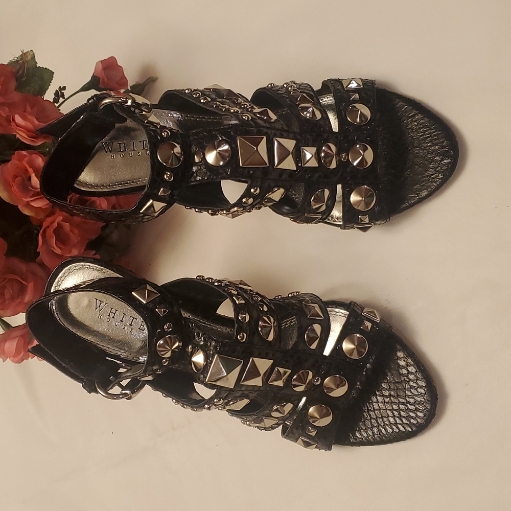WHBM studded ankle strap  heels 4" size 5.5M